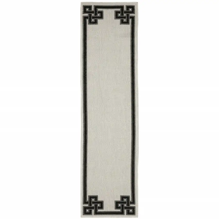 2' X 7' Beige Stain Resistant Indoor Outdoor Area Rug Photo 1