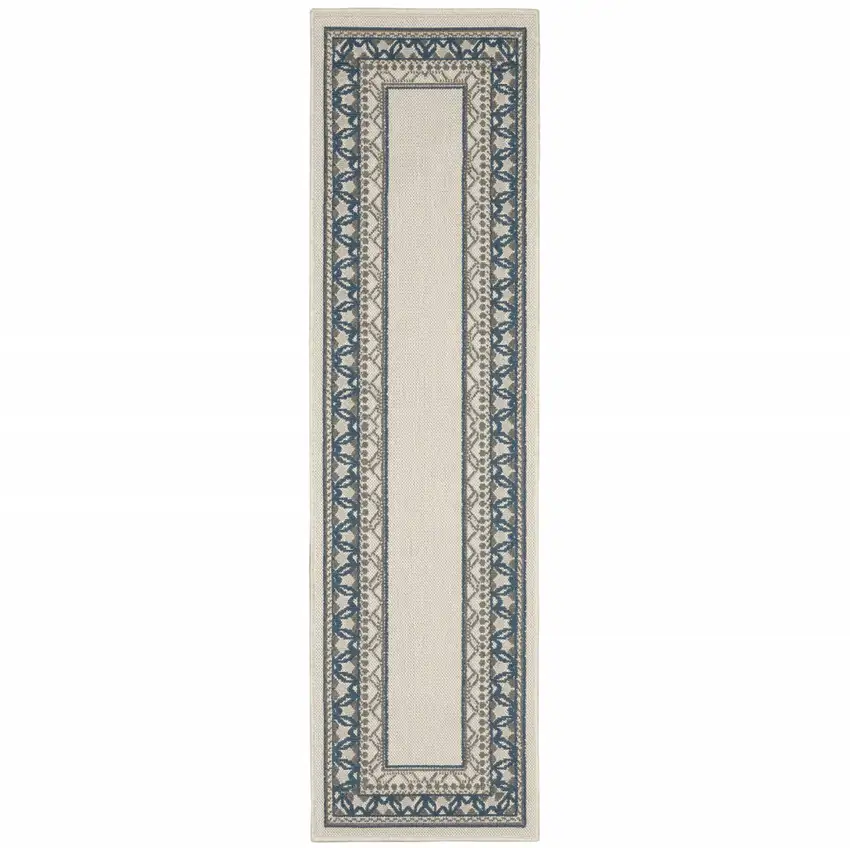 2' X 7' Beige Stain Resistant Indoor Outdoor Area Rug Photo 1