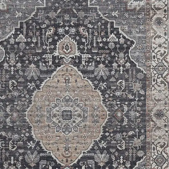 Black Oriental Stain Resistant Area Rug Photo 3