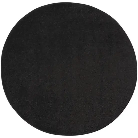 4' X 4' Black Round Non Skid Indoor Outdoor Area Rug Photo 3