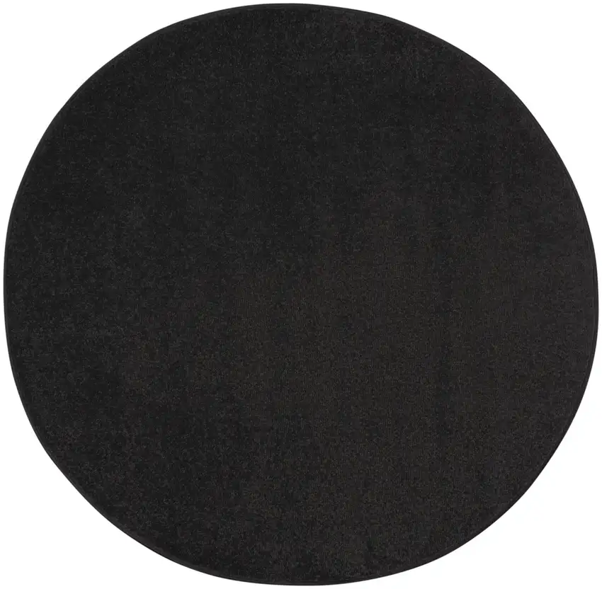 4' X 4' Black Round Non Skid Indoor Outdoor Area Rug Photo 3