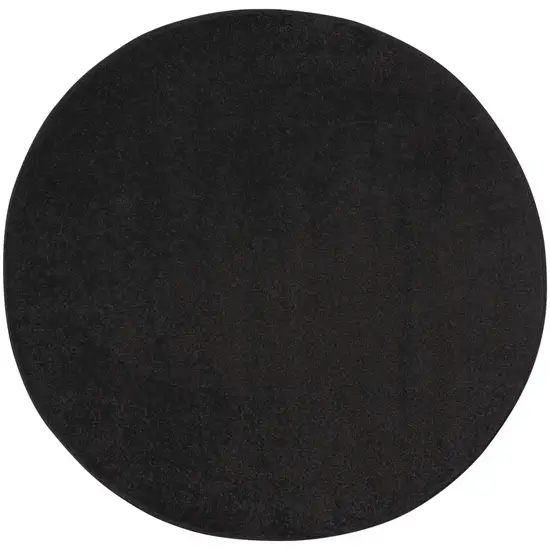 4' Black Round Indoor Outdoor Area Rug Photo 3