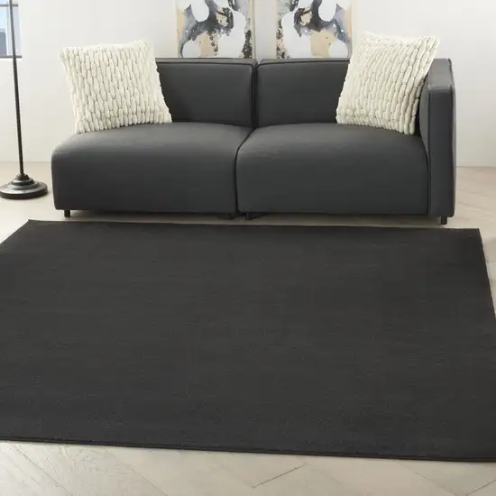 7' Black Square Indoor Outdoor Area Rug Photo 5