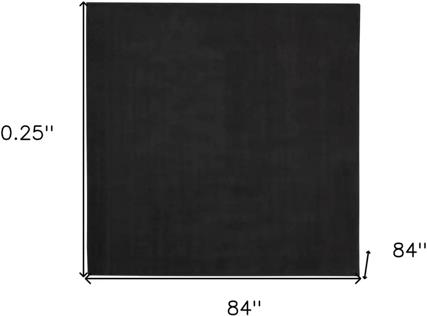 7' X 7' Black Square Non Skid Indoor Outdoor Area Rug Photo 5