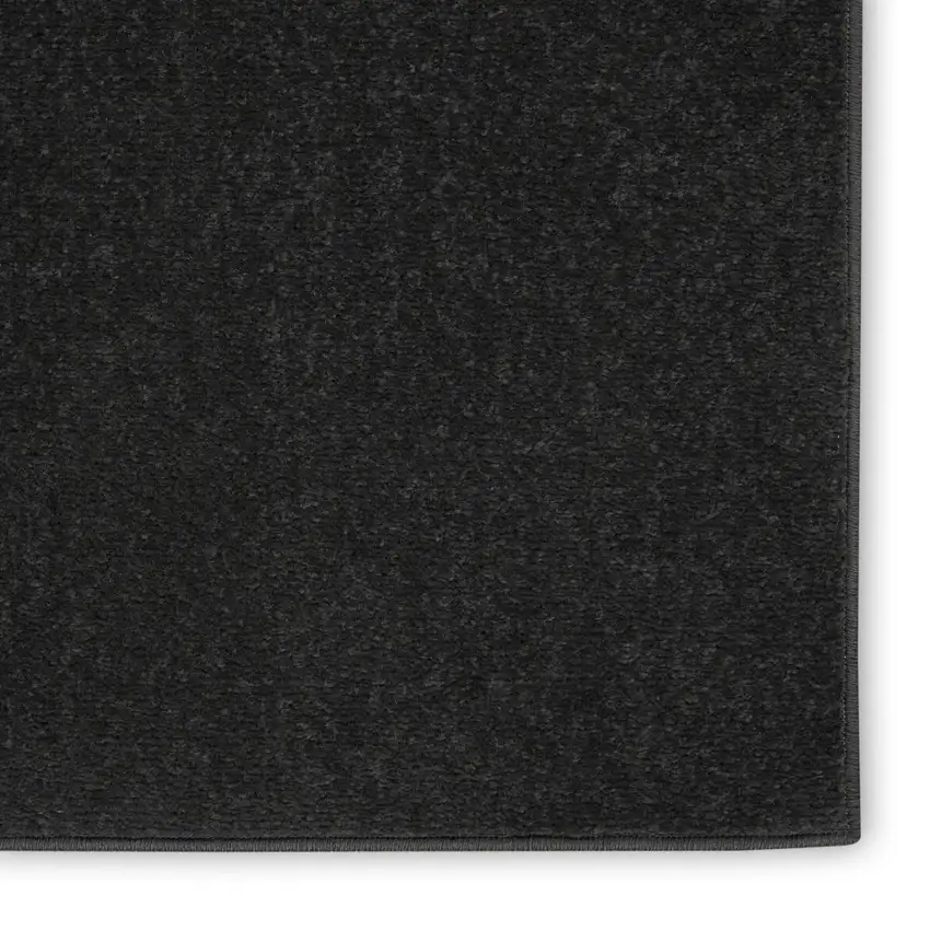 7' Black Square Indoor Outdoor Area Rug Photo 4