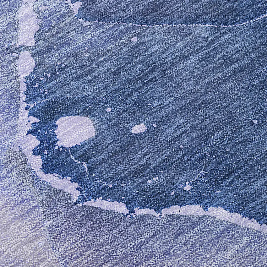 Blue Abstract Washable Non Skid Indoor Outdoor Area Rug Photo 8
