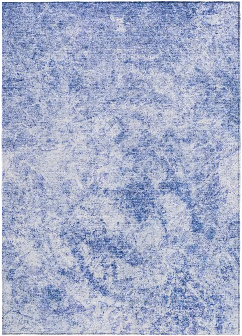 3' X 4' Blue Abstract Washable Non Skid Indoor Outdoor Area Rug Photo 4