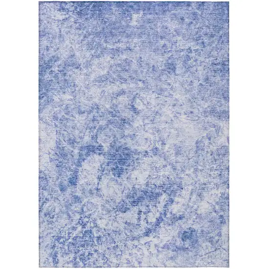 Blue Abstract Washable Non Skid Indoor Outdoor Area Rug Photo 2