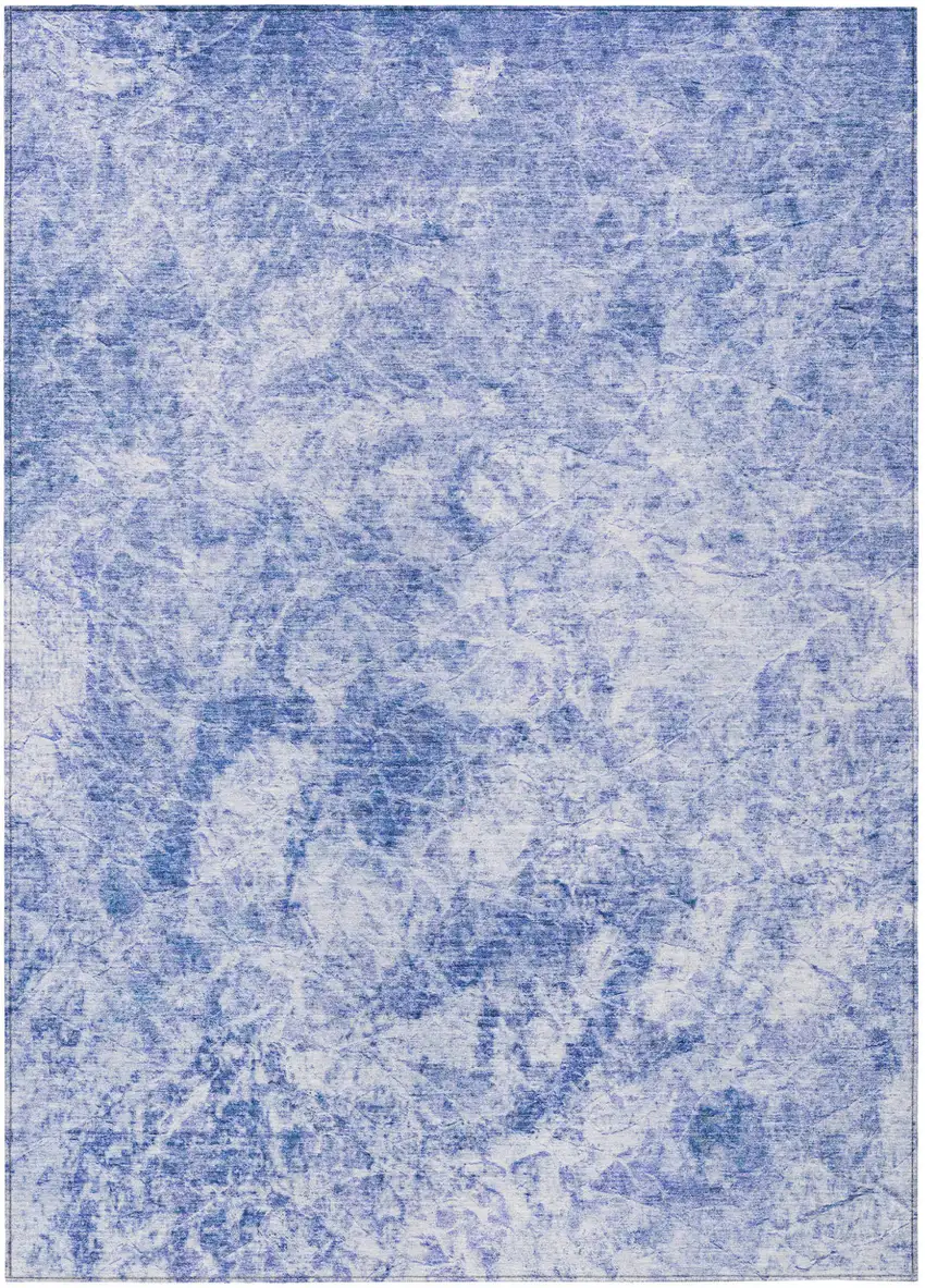 Blue Abstract Washable Non Skid Indoor Outdoor Area Rug Photo 2