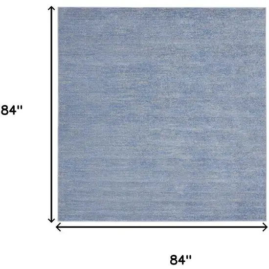 7' Blue And Gray Square Indoor Outdoor Area Rug Photo 8