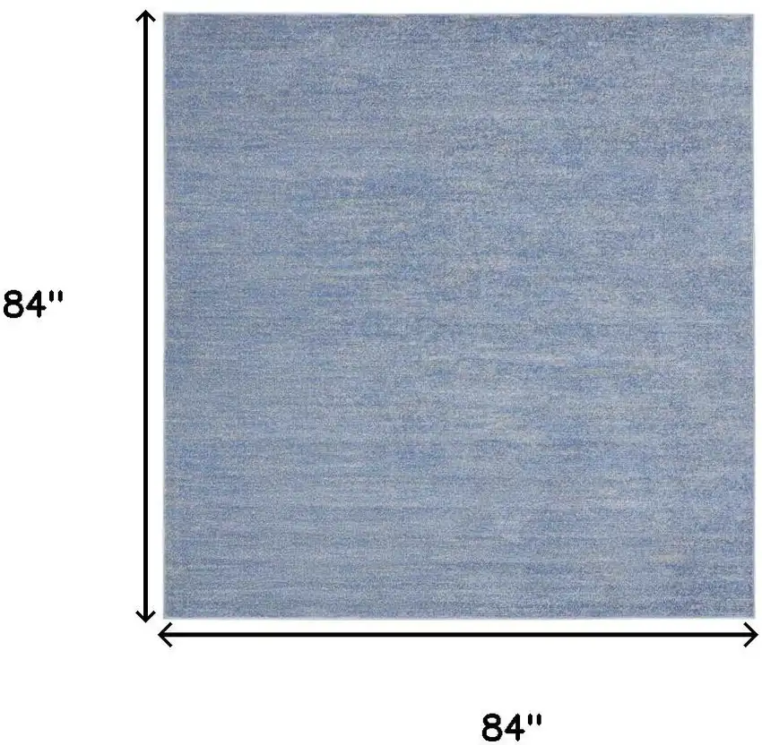 7' Blue And Gray Square Indoor Outdoor Area Rug Photo 8