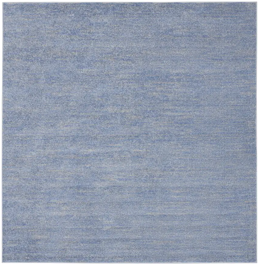 7' Blue And Gray Square Indoor Outdoor Area Rug Photo 3