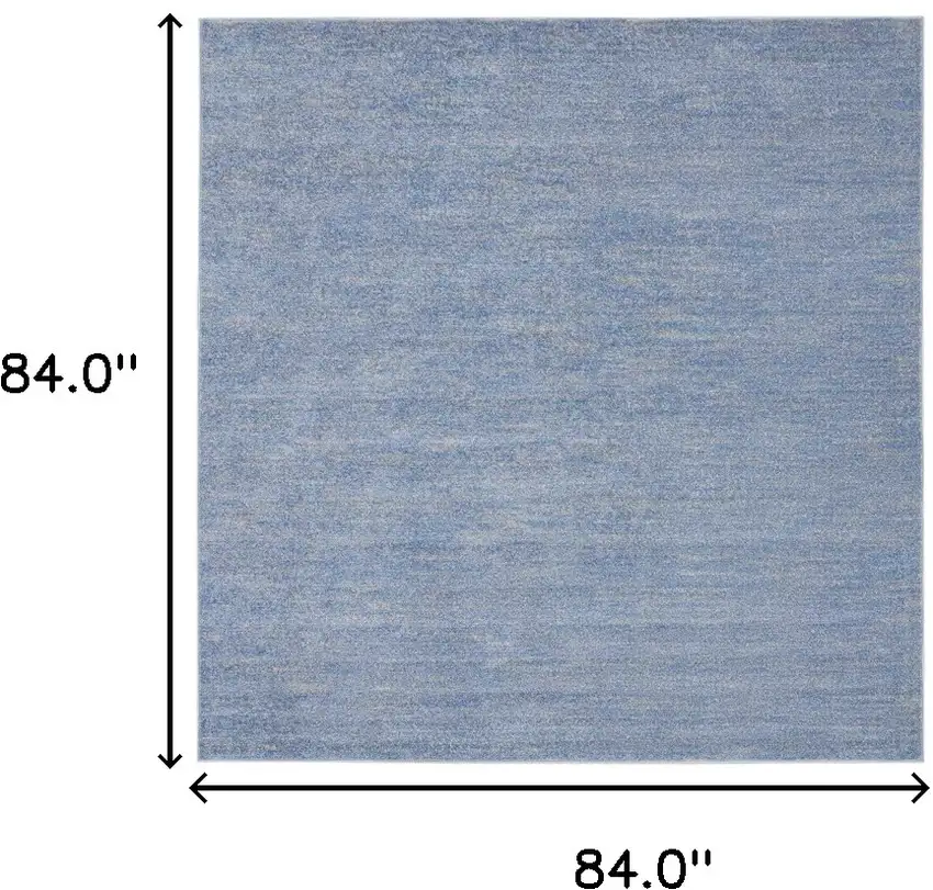 7' X 7' Blue And Grey Square Striped Non Skid Indoor Outdoor Area Rug Photo 6