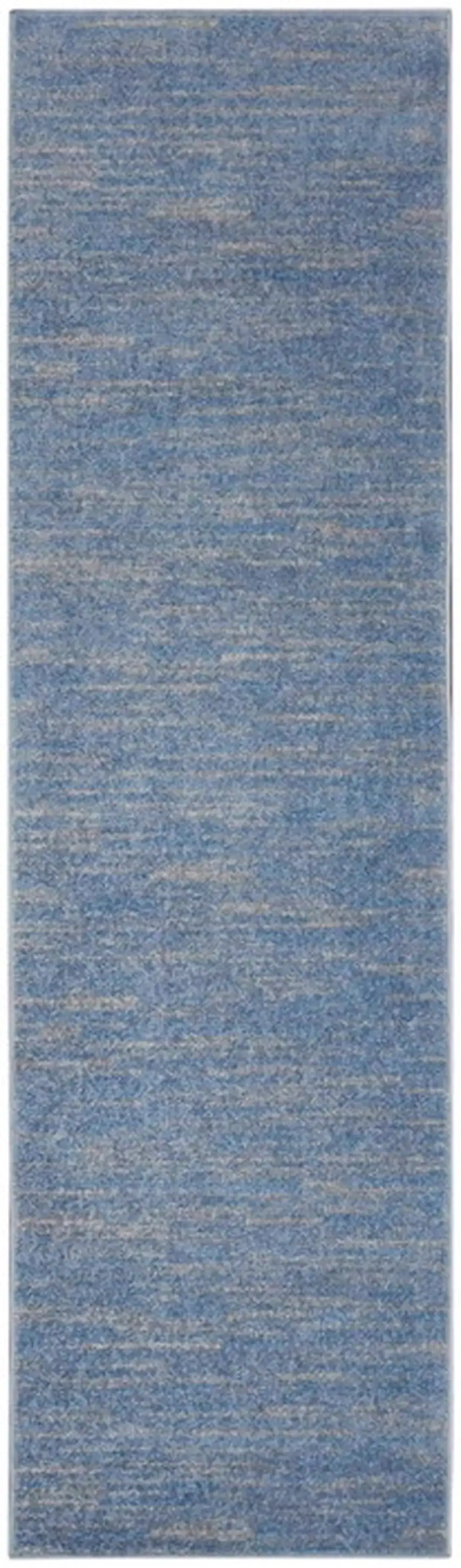 2' X 6' Blue And Grey Striped Non Skid Indoor Outdoor Runner Rug Photo 3