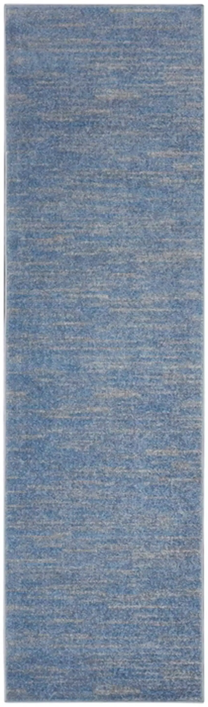 2' X 6' Blue And Grey Striped Non Skid Indoor Outdoor Runner Rug Photo 1