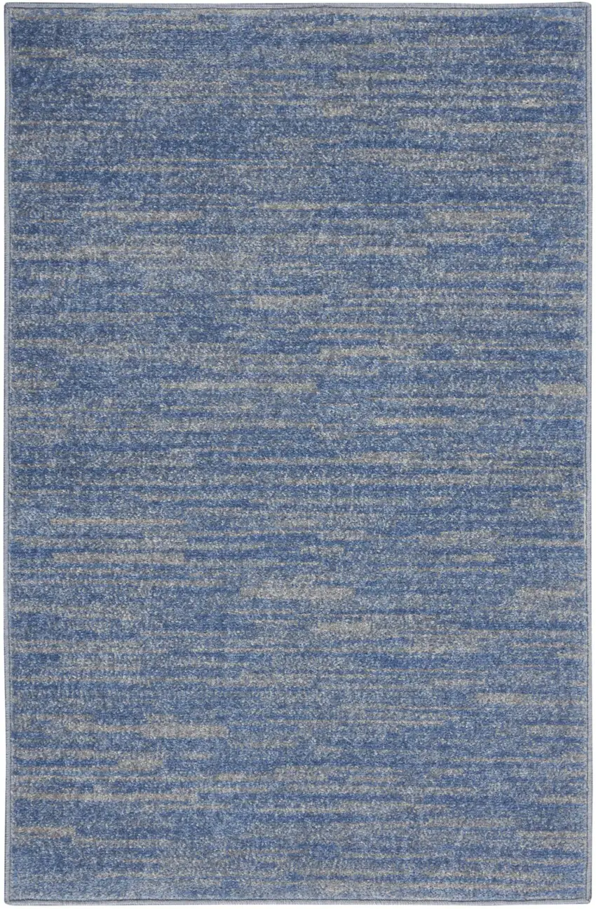 Blue And Gray Indoor Outdoor Runner Rug Photo 3
