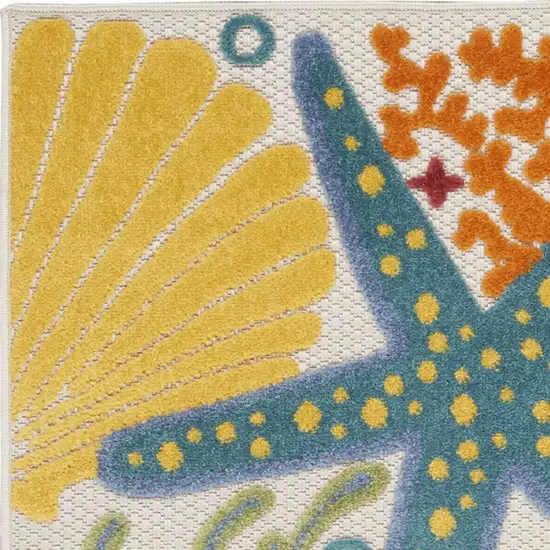 2' X 8' Blue And Orange Animal Print Non Skid Indoor Outdoor Runner Rug Photo 3