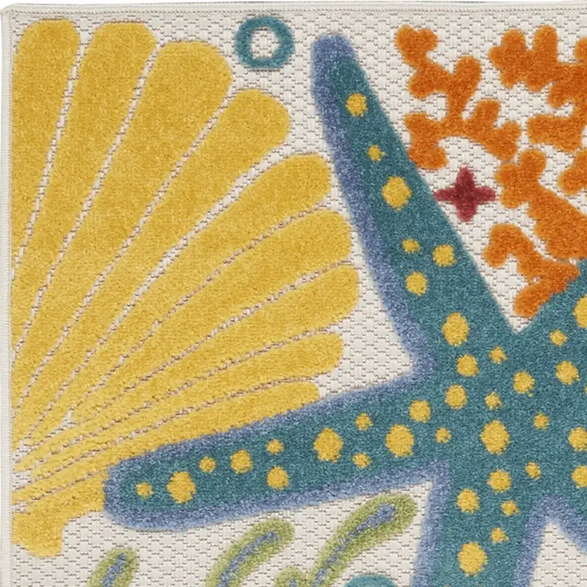 2' X 8' Blue And Orange Animal Print Non Skid Indoor Outdoor Runner Rug Photo 3