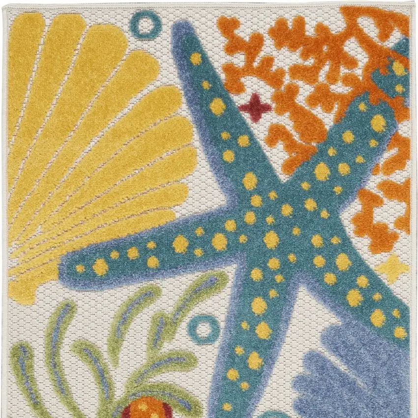 2' X 8' Blue And Orange Animal Print Non Skid Indoor Outdoor Runner Rug Photo 4