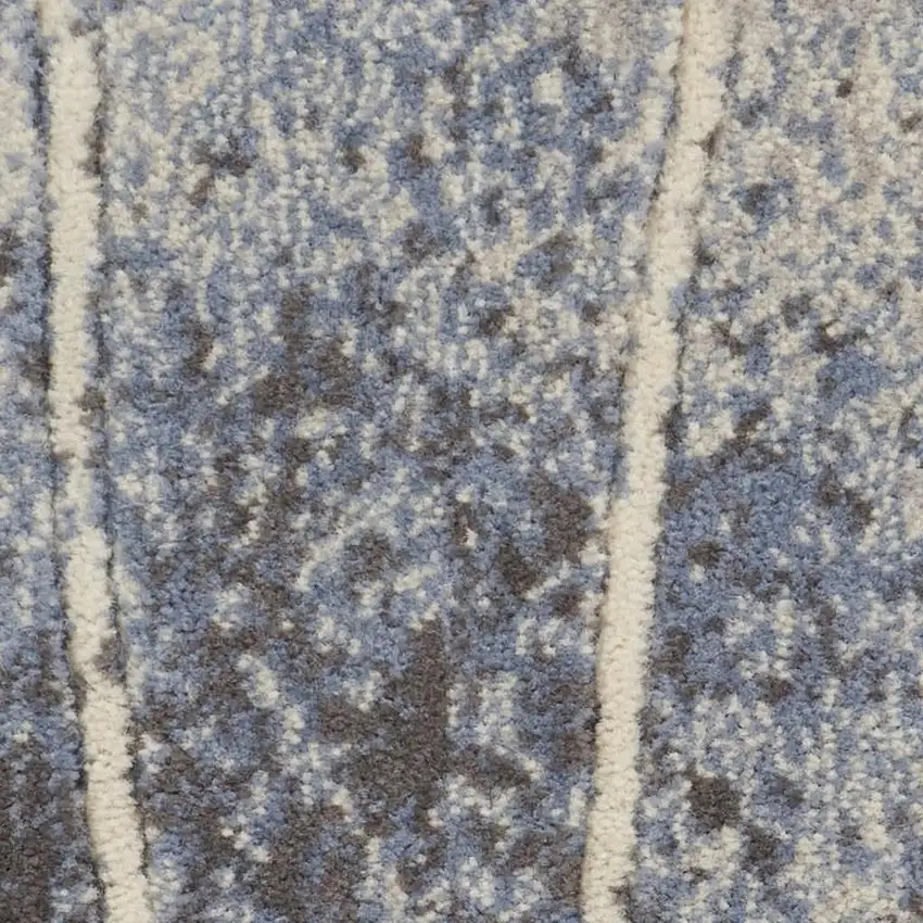 5' X 8' Blue Floral Power Loom Area Rug Photo 3