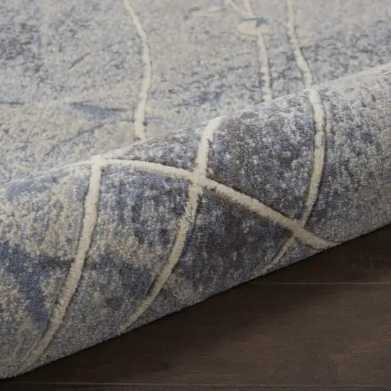 5' X 8' Blue Floral Power Loom Area Rug Photo 8