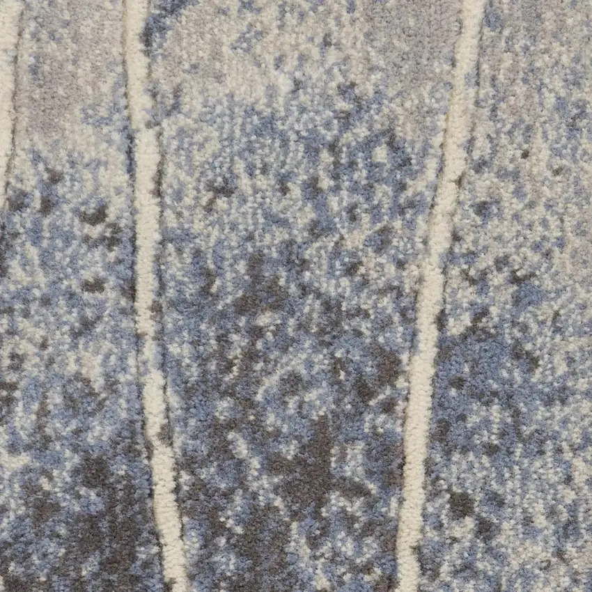 5' X 8' Blue Floral Power Loom Area Rug Photo 4