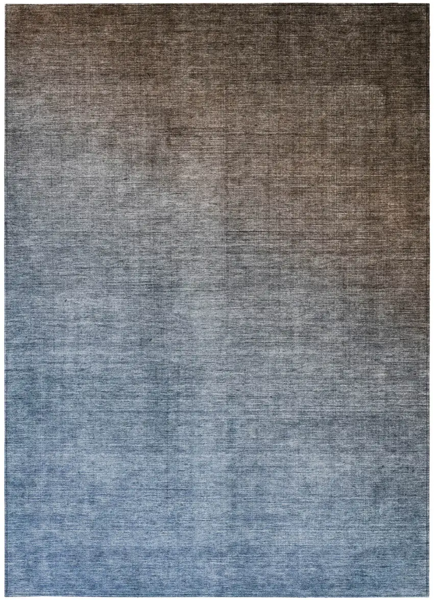 Blue and Green Ombre Washable Non Skid Indoor Outdoor Area Rug Photo 4