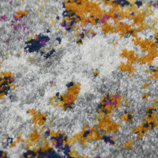 Blue Gray And Purple Abstract Distressed Area Rug Photo 6