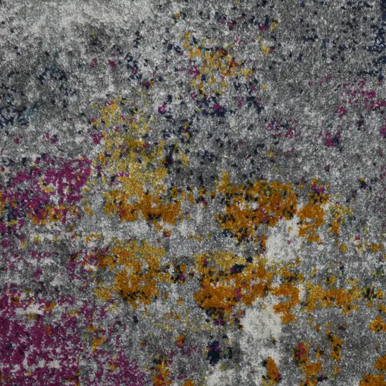 Blue Gray And Purple Abstract Distressed Area Rug Photo 4