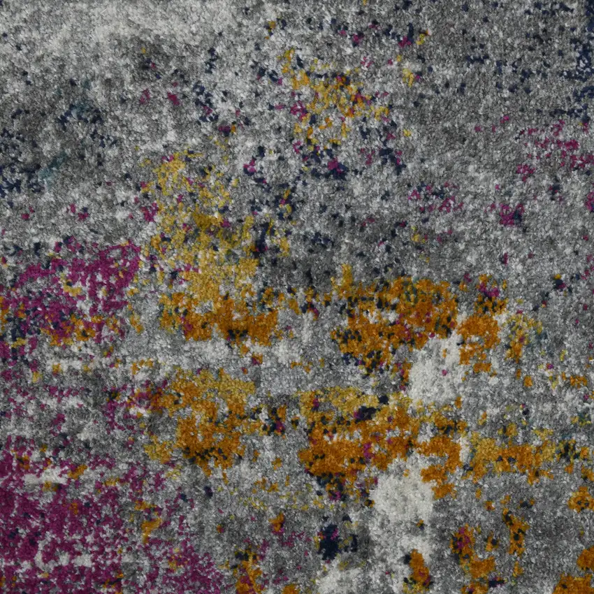 Blue Gray And Purple Abstract Distressed Area Rug Photo 4