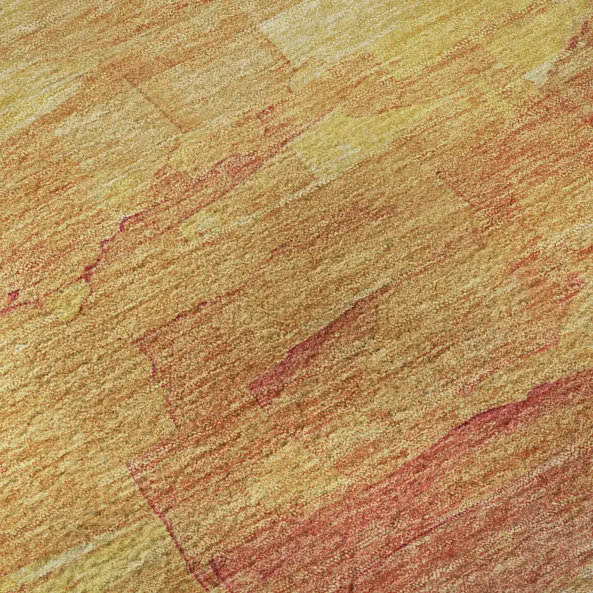 8' X 8' Blush Orange And Pink Striped Washable Round Rug With UV Protection Photo 8