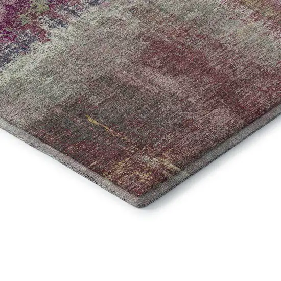 8' X 8' Blush Purple And Gray Abstract Washable Round Rug With UV Protection Photo 6