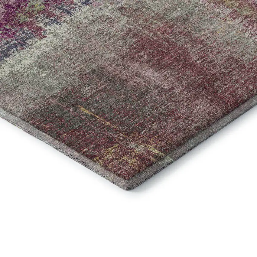 8' X 8' Blush Purple And Gray Abstract Washable Round Rug With UV Protection Photo 6