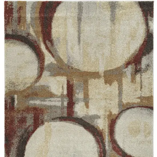 5' X 8' Brick Ivory and Gold Geometric Area Rug Photo 4