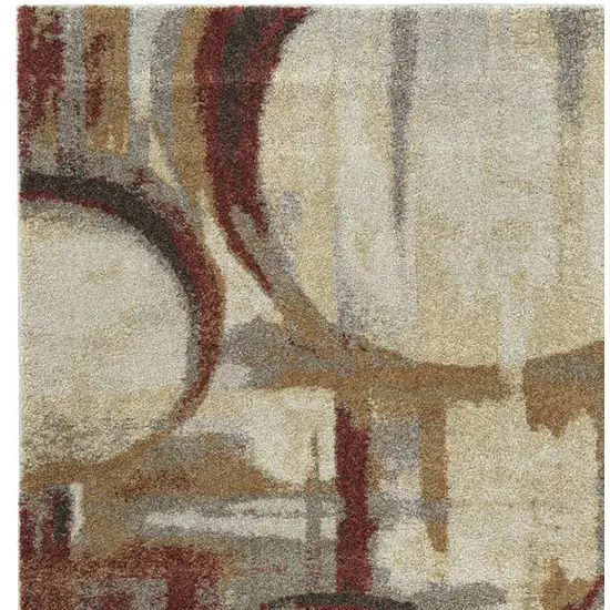 5' X 8' Brick Ivory and Gold Geometric Area Rug Photo 6