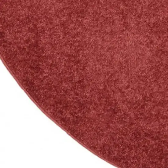4' Brick Red Round Indoor Outdoor Area Rug Photo 8