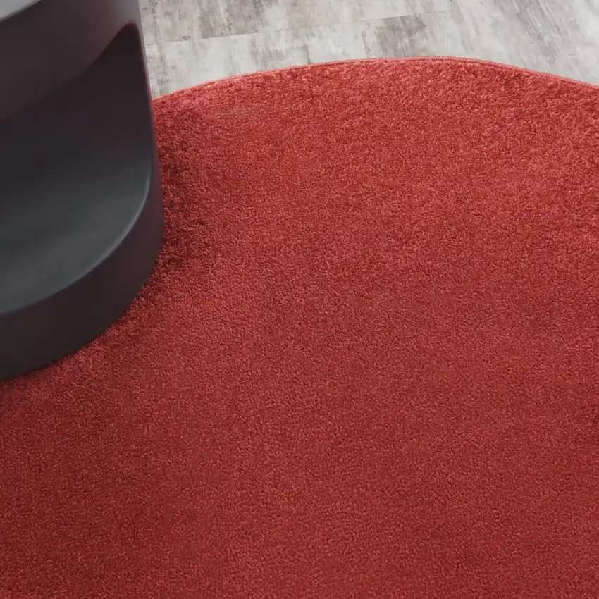 4' X 4' Brick Red Round Non Skid Indoor Outdoor Area Rug Photo 8
