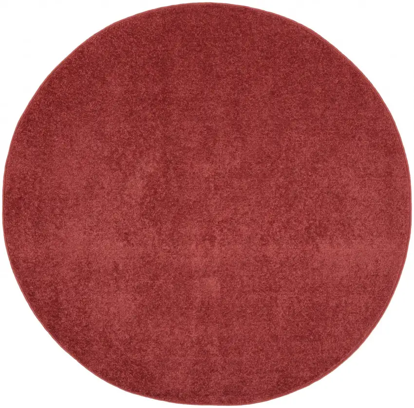 4' X 4' Brick Red Round Non Skid Indoor Outdoor Area Rug Photo 1