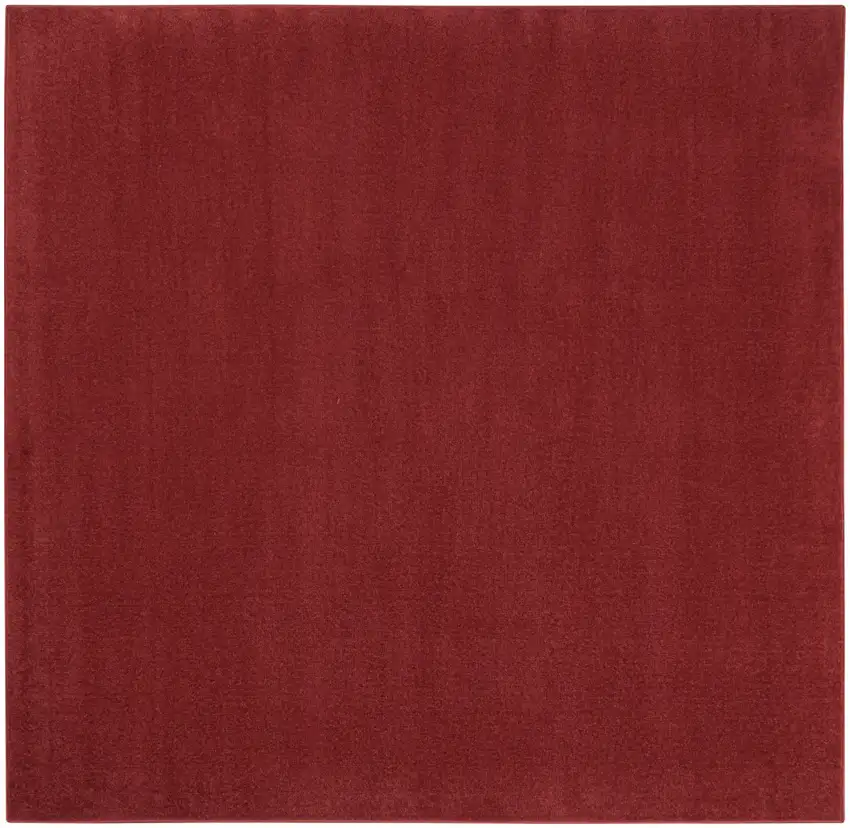 7' X 7' Brick Red Square Non Skid Indoor Outdoor Area Rug Photo 1