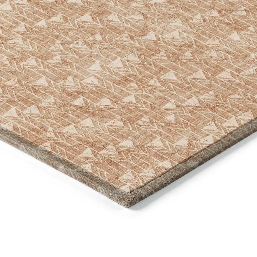3' X 4' Bronze Geometric Washable Non Skid Indoor Outdoor Area Rug Photo 4