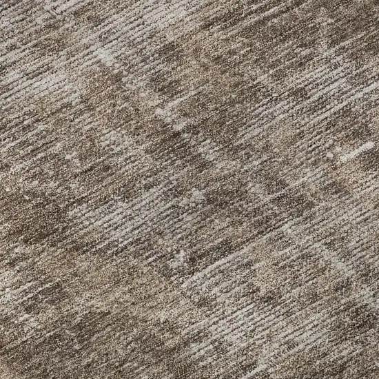 8' X 8' Brown Beige And Taupe Oriental Washable Round Rug With UV Protection Photo 8