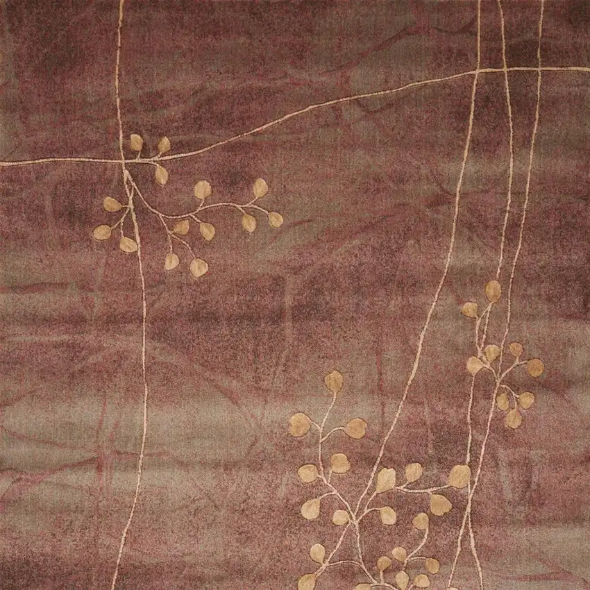 5' X 8' Brown Floral Power Loom Area Rug Photo 3