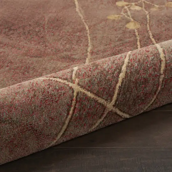 5' X 8' Brown Floral Power Loom Area Rug Photo 4