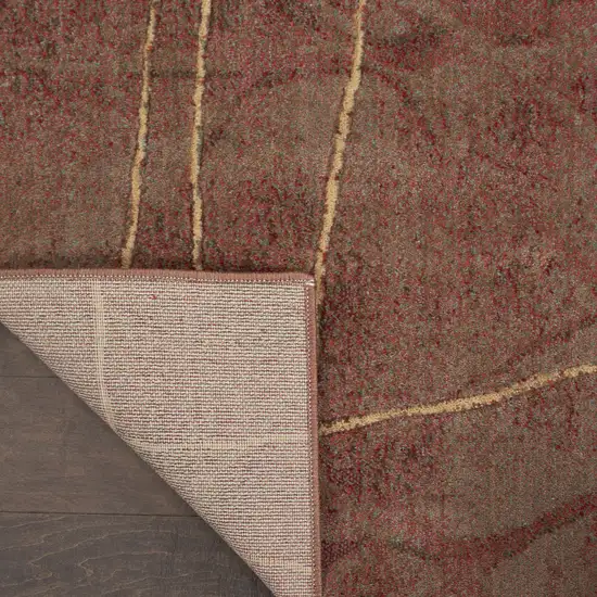 5' X 8' Brown Floral Power Loom Area Rug Photo 3