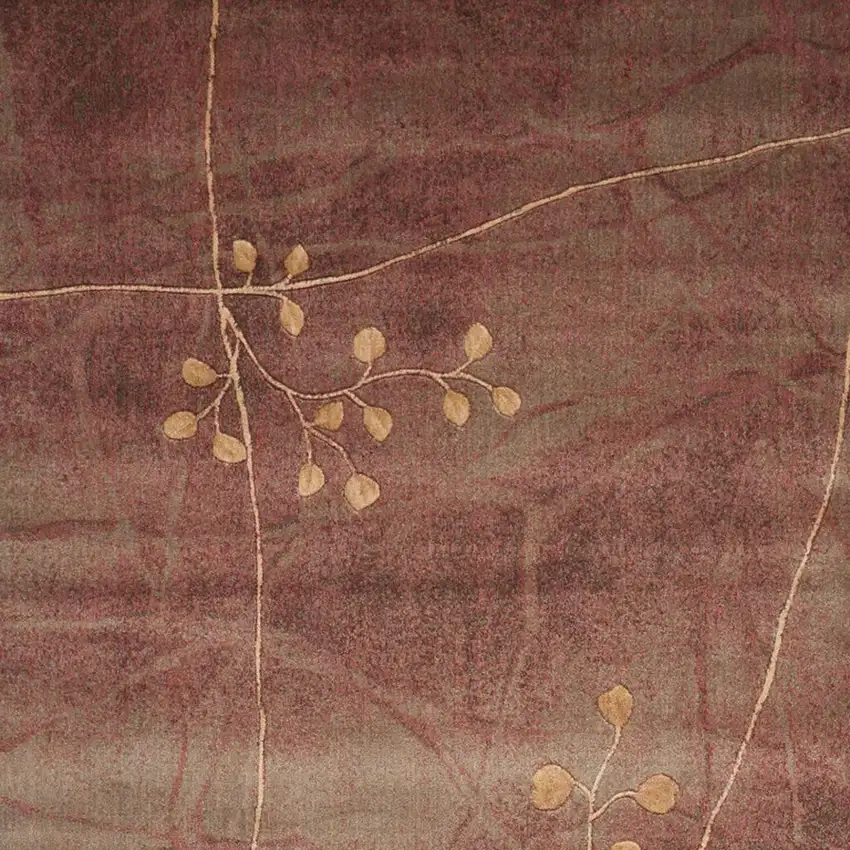 5' X 8' Brown Floral Power Loom Area Rug Photo 1