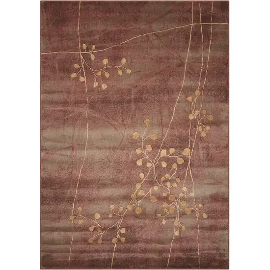 5' X 8' Brown Floral Power Loom Area Rug Photo 4