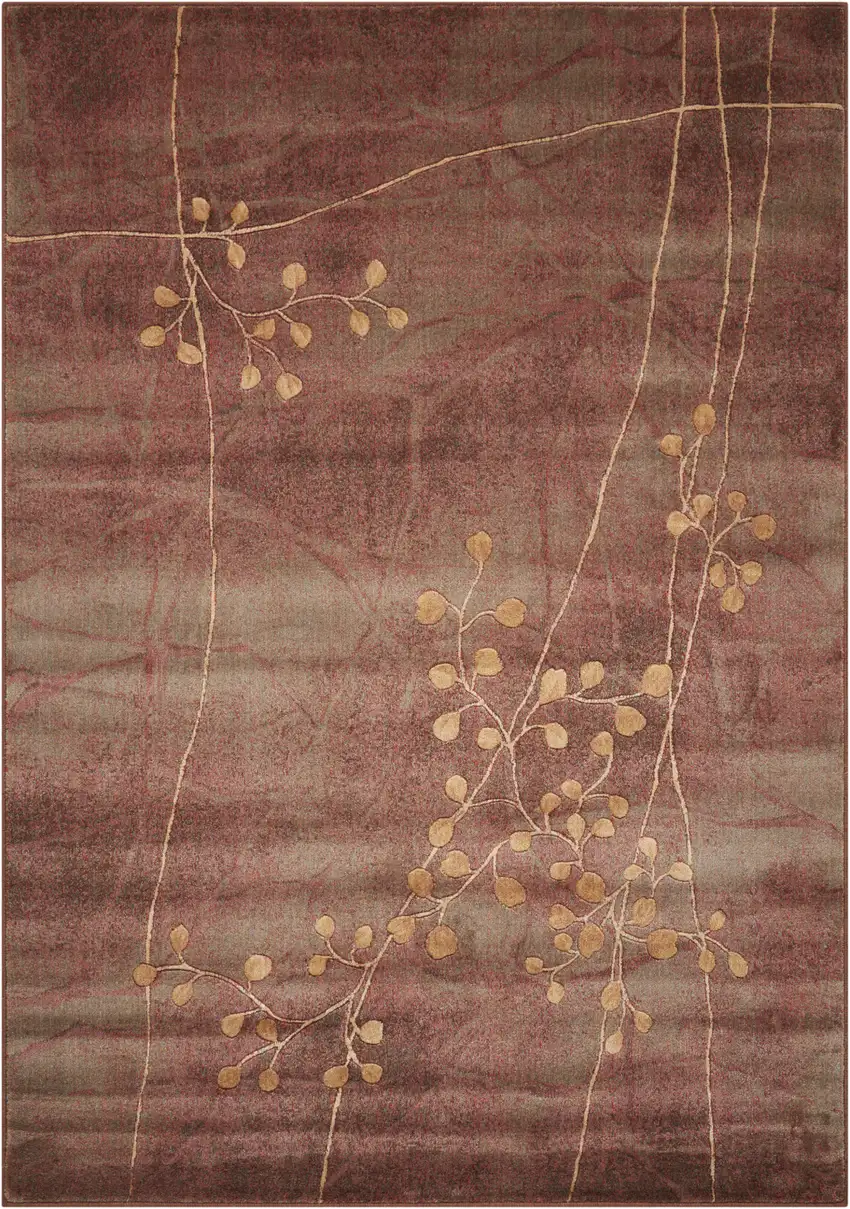 5' X 8' Brown Floral Power Loom Area Rug Photo 4