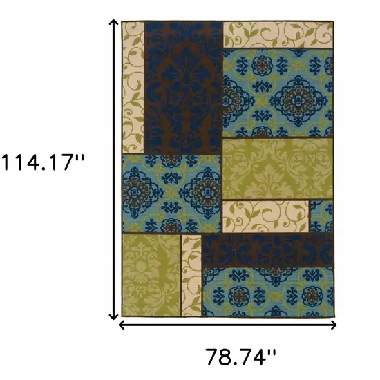 6' X 9' Brown Geometric Stain Resistant Indoor Outdoor Area Rug Photo 5
