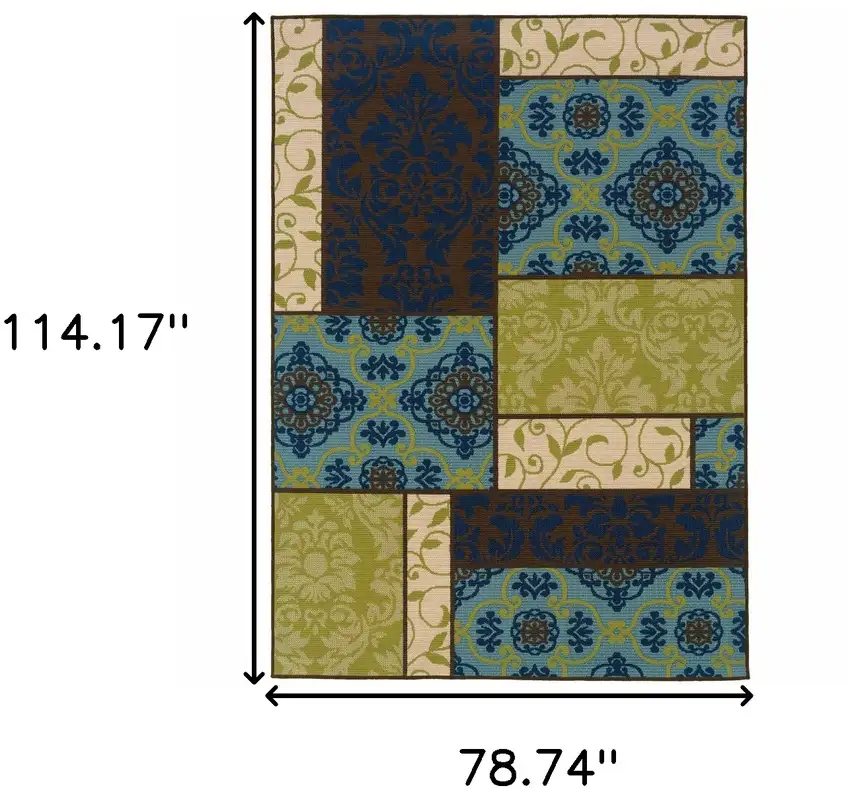 6' X 9' Brown Geometric Stain Resistant Indoor Outdoor Area Rug Photo 5
