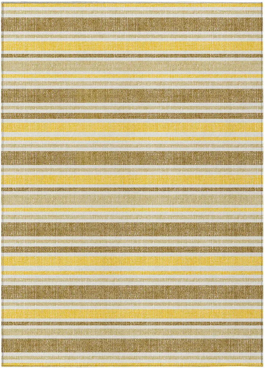 Brown and Orange Striped Washable Non Skid Indoor Outdoor Area Rug Photo 2